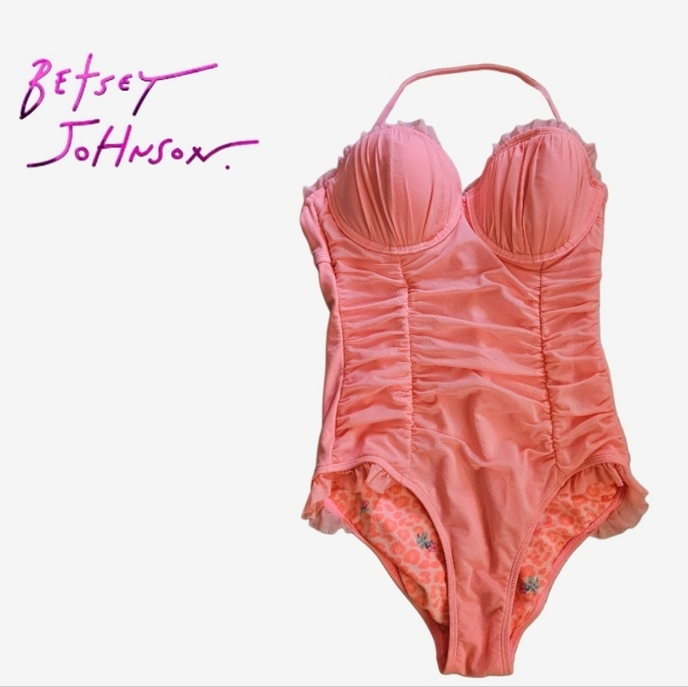 Betsey Johnson Pink One Piece Swimsuit